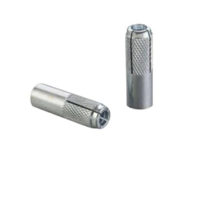 Two silver metal threaded connector pieces with knurled textured grips, shown on a plain white background.