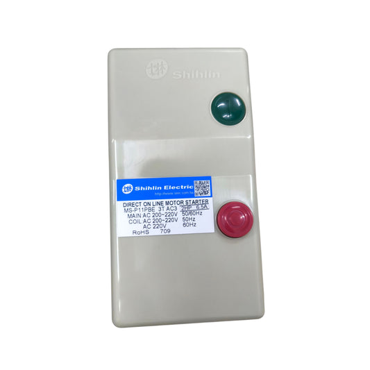 Shihlin Magnetic Starter 6.5A 2 HP 3 Phase 220V MS-P11PBE 5A 6.5A 8A Magnetic Switch