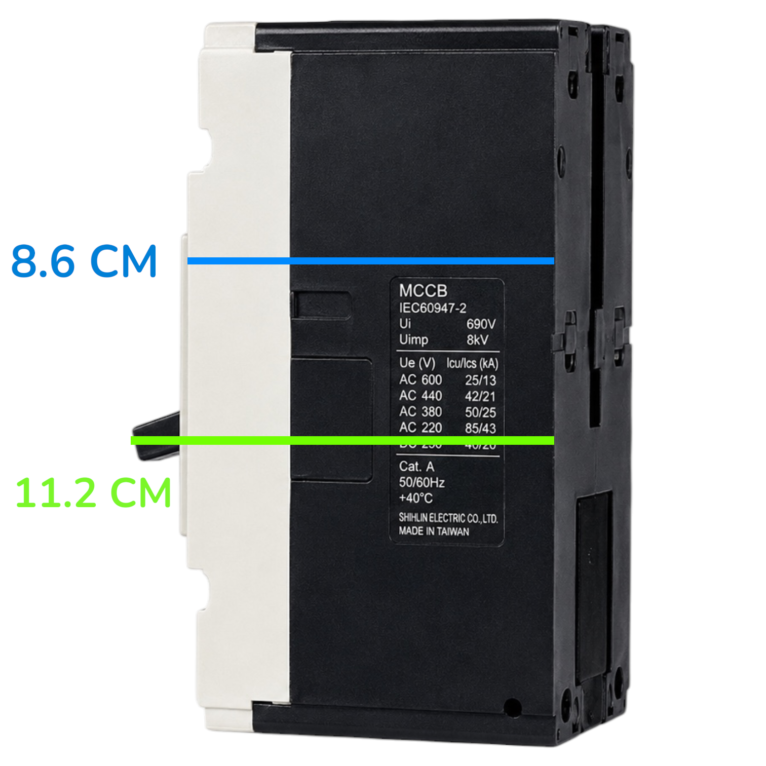 Shihlin 100A 3P Molded Case Circuit Breaker 85 KAIC 220V MCCB BM100HC3P100A 