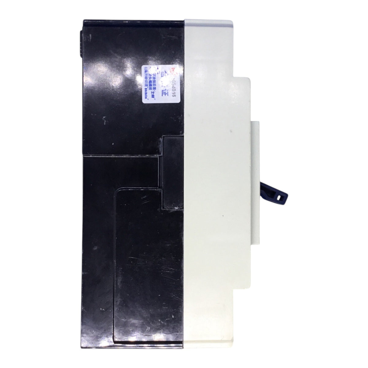 A replacement electronic component, likely a power supply or battery module, featuring a black plastic casing on the left and a white plastic housing on the right, with a small black connector tab protruding on the side.