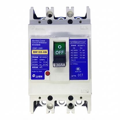 Shihlin 30A 3P Molded Case Circuit Breaker 25 KAIC 220V MCCB BM100HN3P30A
