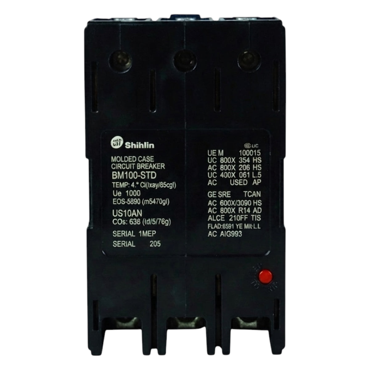 Shihlin 30A 3P Molded Case Circuit Breaker 50 KAIC 220V MCCB BM100STD3P30A