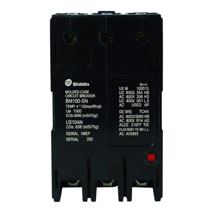 Shihlin 40A 3P Molded Case Circuit Breaker 25 KAIC 220V MCCB BM100HN3P40A