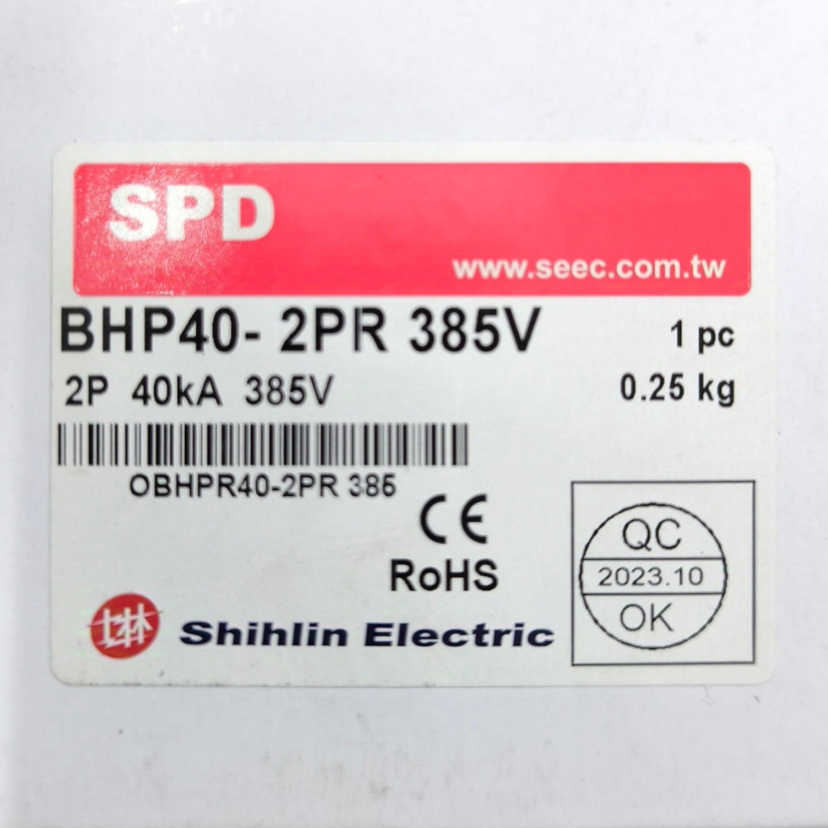 Shihlin 40kV 2Pole 385V AC Surge Protective Device SPD BHP402PR