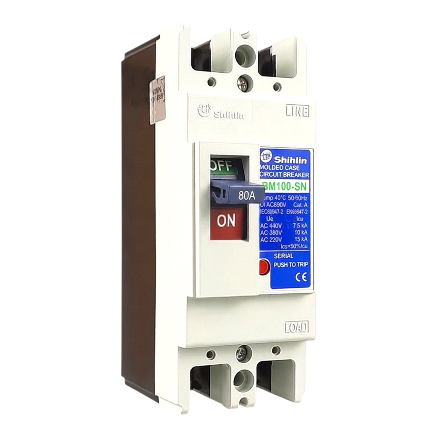 Shihlin 80A 2P Molded Case Circuit Breaker 25 KAIC 220V MCCB BM100SN2P80A