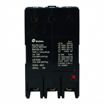 Shihlin 80A 3P Molded Case Circuit Breaker 25 KAIC 220V MCCB BM100SN3P80A