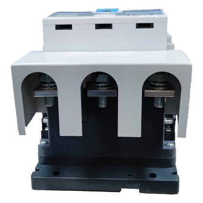 Electrical component with a white top and black base on a white background