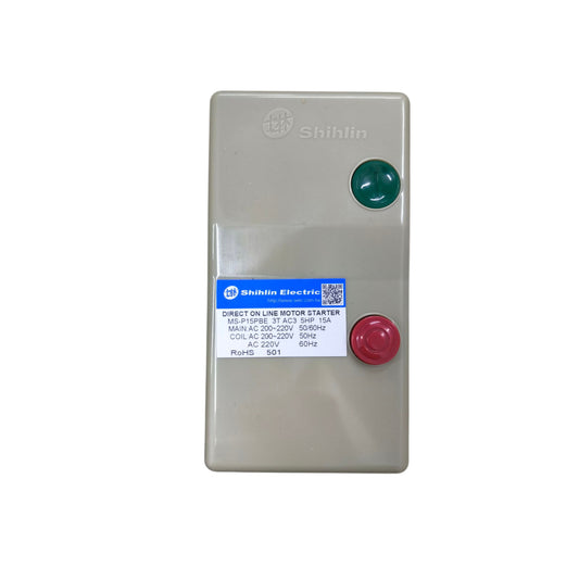 Shihlin Motor Magnetic Starter 15A 5 HP 3 Phase 220V 12-18A MS-P15PBE, Magnetic Switch
