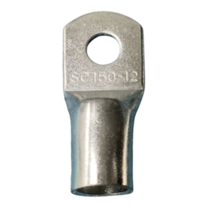 Metal terminal with 'SC150-12' marking on a white background