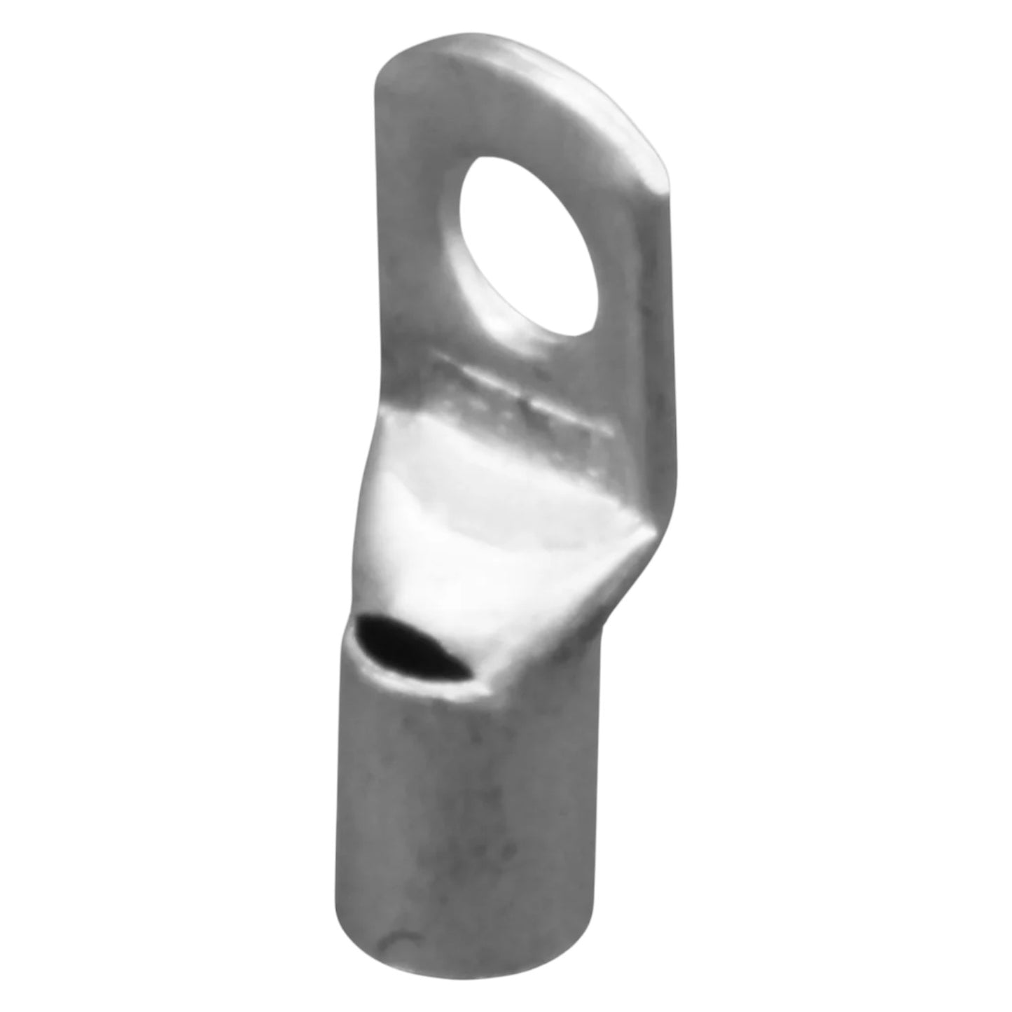 Metallic clevis pin on a white background