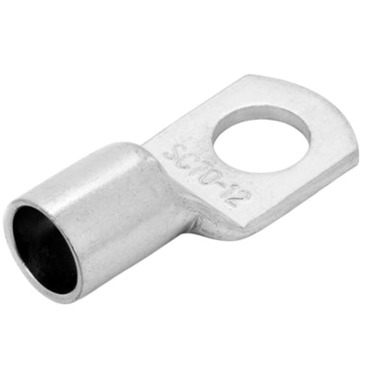 Metallic electrical connector on a white background