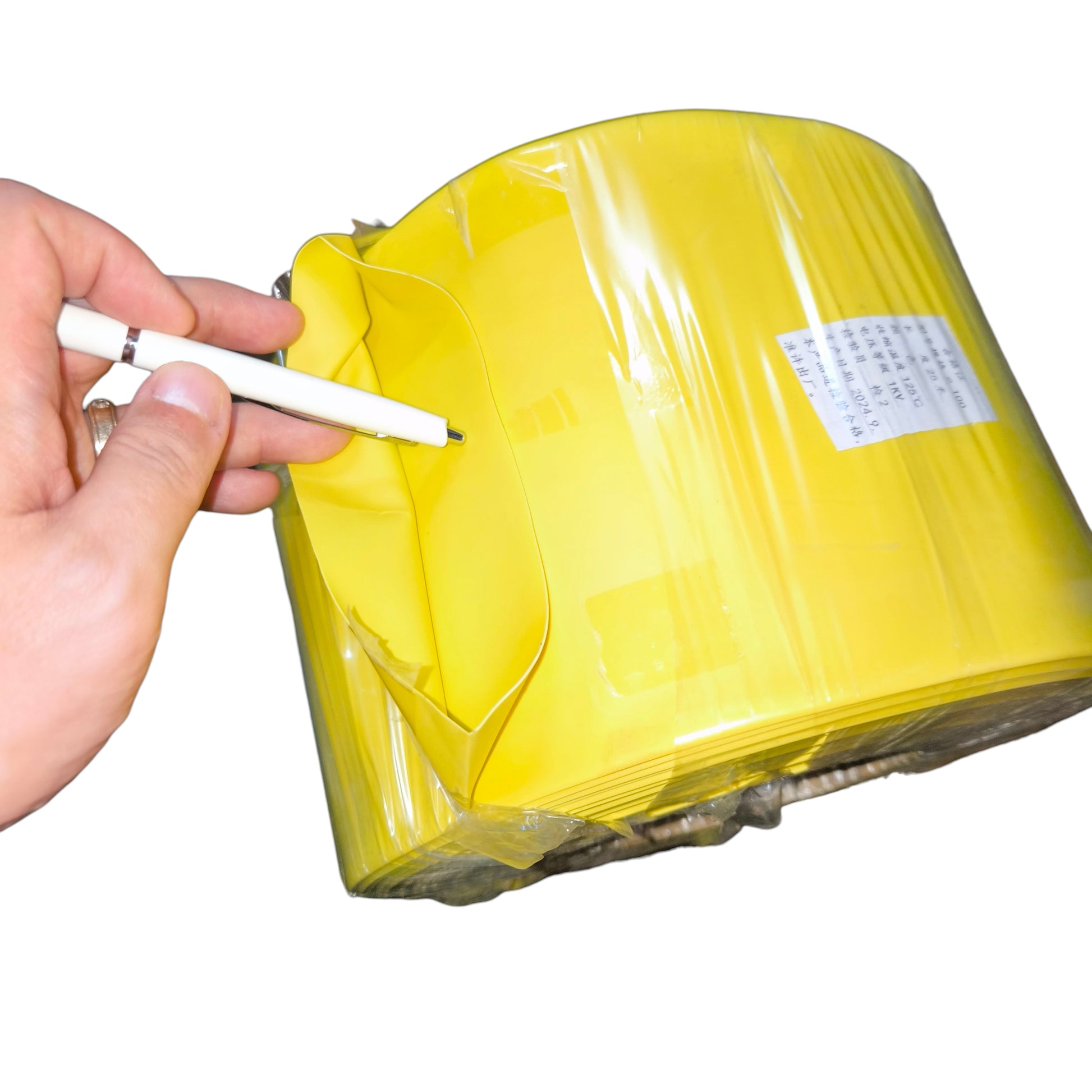 Shrinkable Tube 100mm Yellow Per Meter 16.5cm Width 1:2 Ratio 125 Degrees Celsius 1000V Electx Electrical Supply