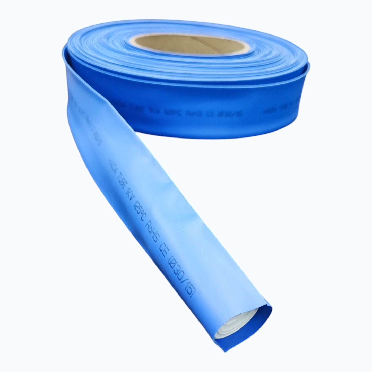 Heat Shrinkable Tube 30mm Blue Temp. rating 125°C,Voltage Rating 0.6/1kV 50meters per roll