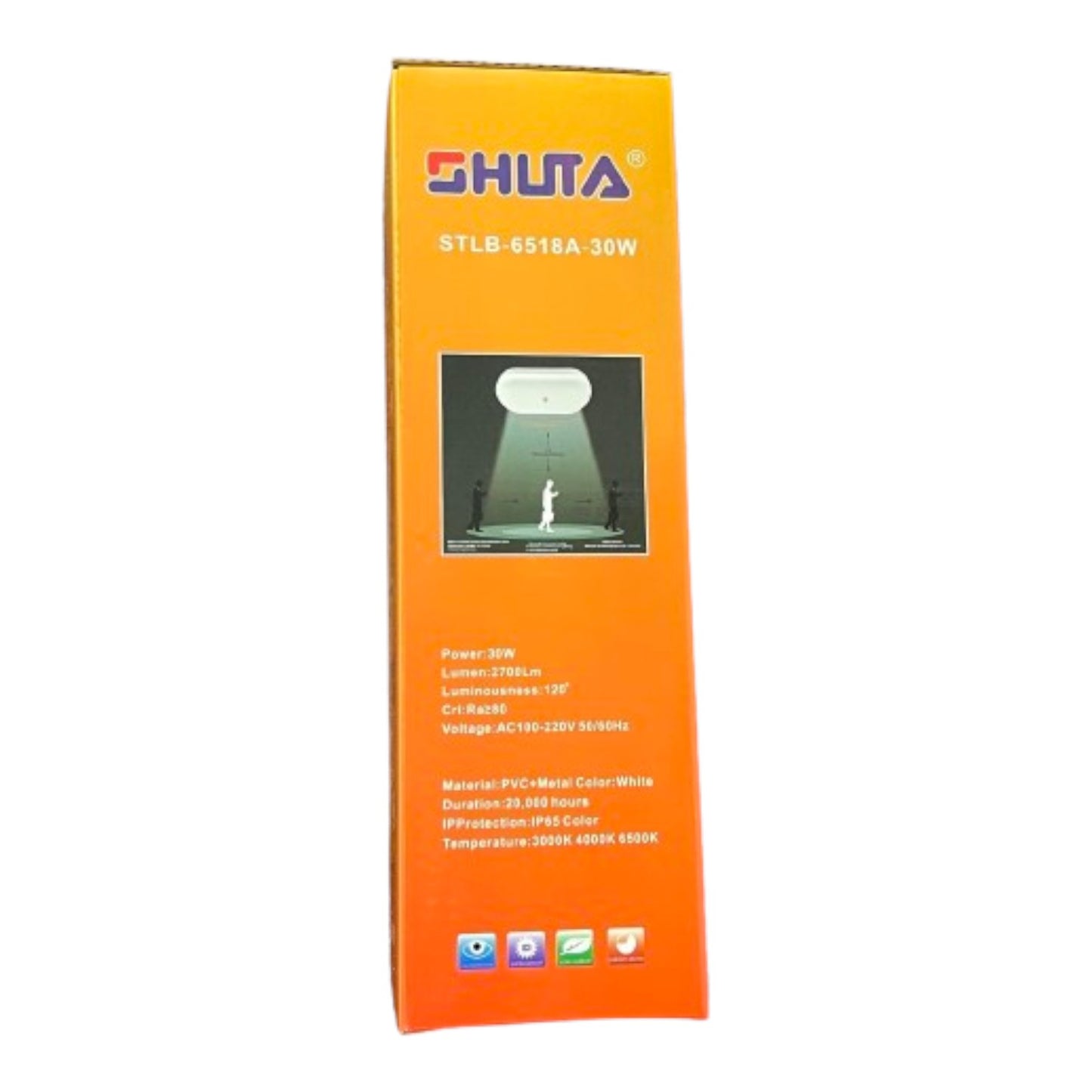 Shuta 30W Motion Sensor LED LIGHT OVAL 220V Daylight 6500K STLB-6518A 30W Electx Electrical Supply