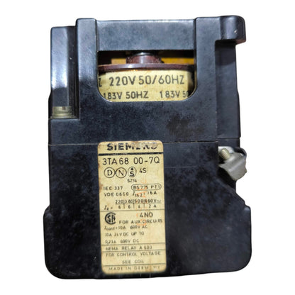 Siemens Magnetic Contactor 4NO 10A 220V 3TA68 00-7Q