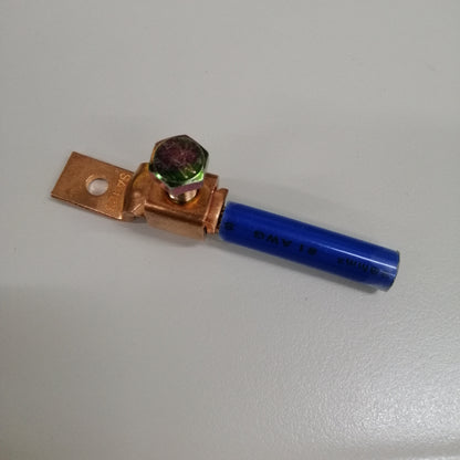 Electrical connector with blue insulation on a gray background Solderless Terminal Lugs 38mm-50mm Wire Size Copper, AWG1/0 SA-125 Electx Electrical Supply