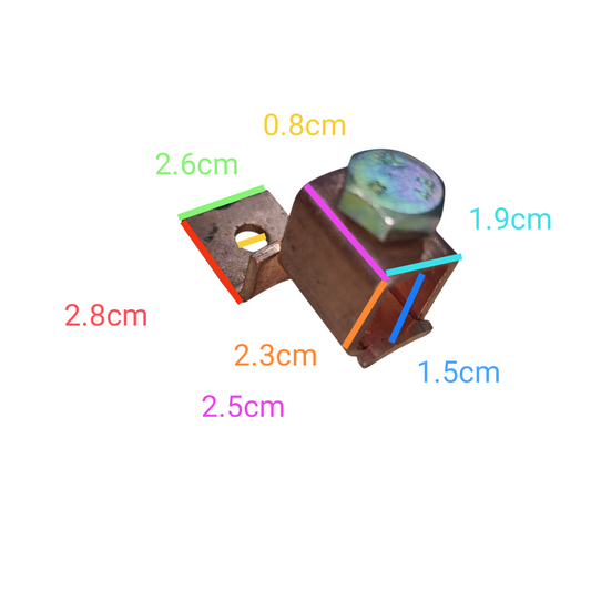 Measurement chart with dimensions labeled on a white background Solderless Terminal Lugs 80mm-100mm Wire Size Copper, AWG 3/0-4/0 SA-225 Electx ELectrical Supply