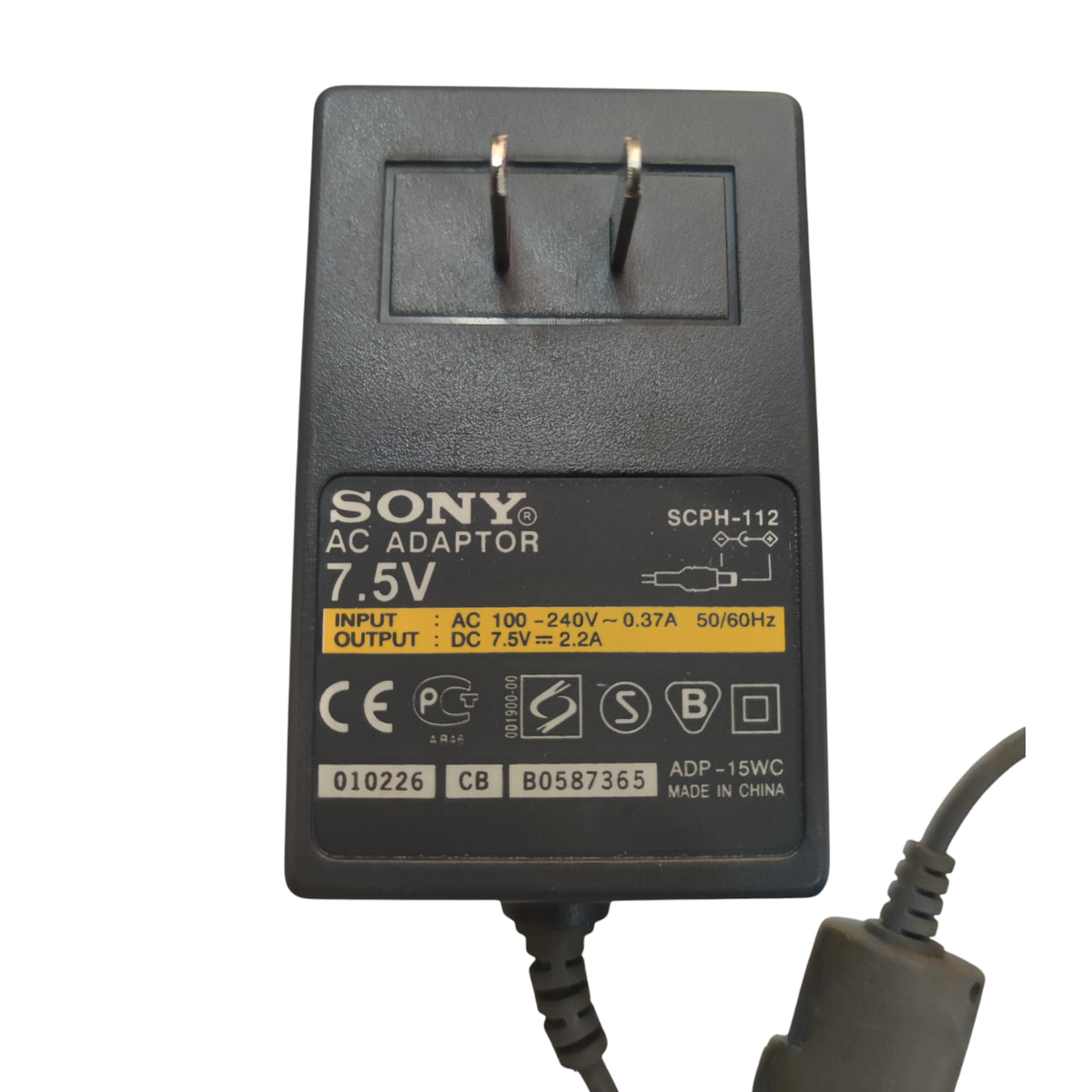 Sony AC Adaptor for Sony 7.5V DC 2.2A SCPH-112 Replacement Adaptor