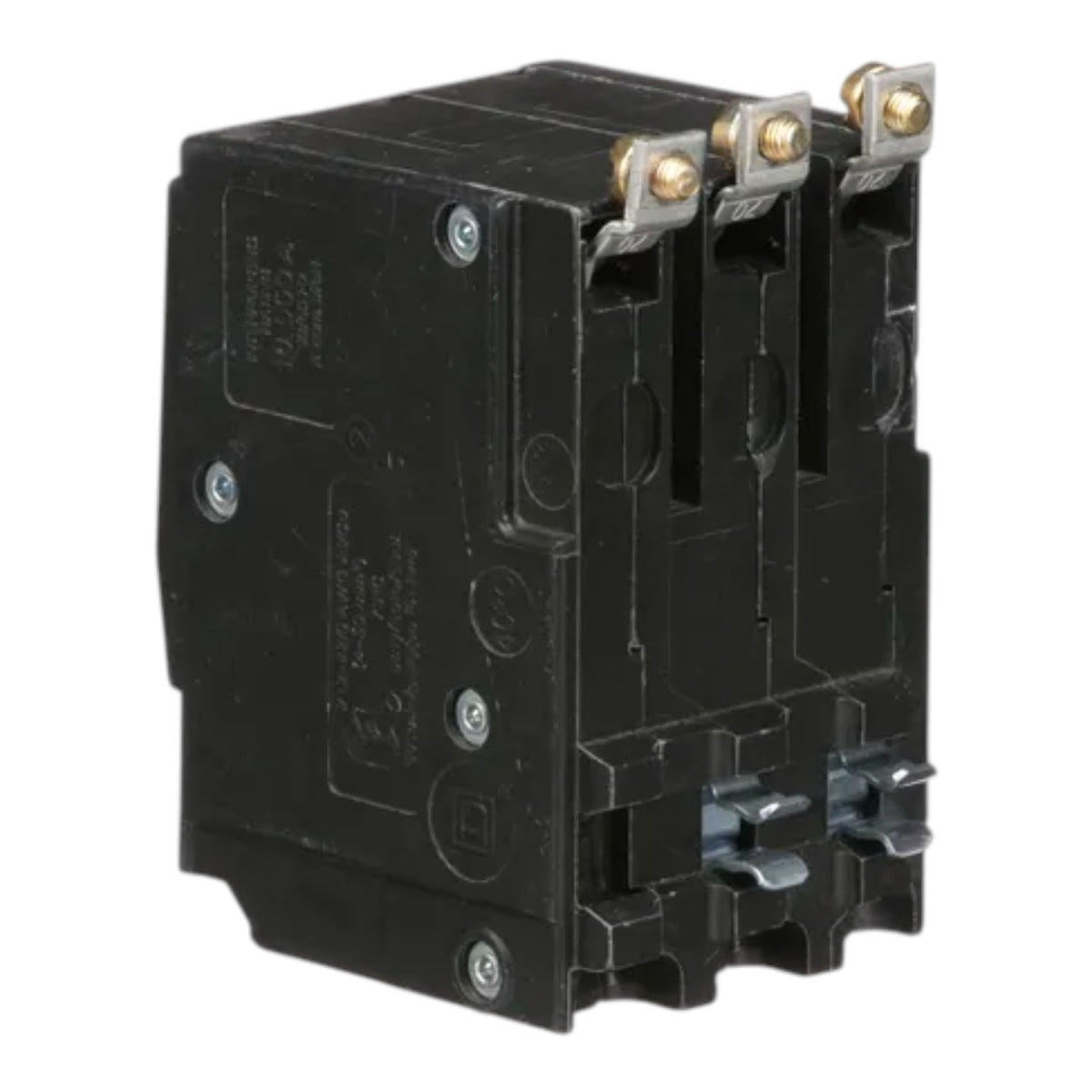 A black electrical contactor or relay component with metal terminal posts and screws, shown on a plain white background.