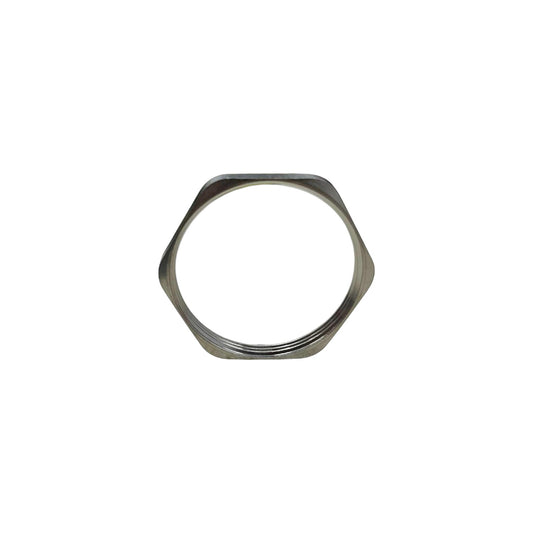 Metallic hexagonal ring on a white background Stainless Lock Nut 48mm Inner Thread 5mm Thickness