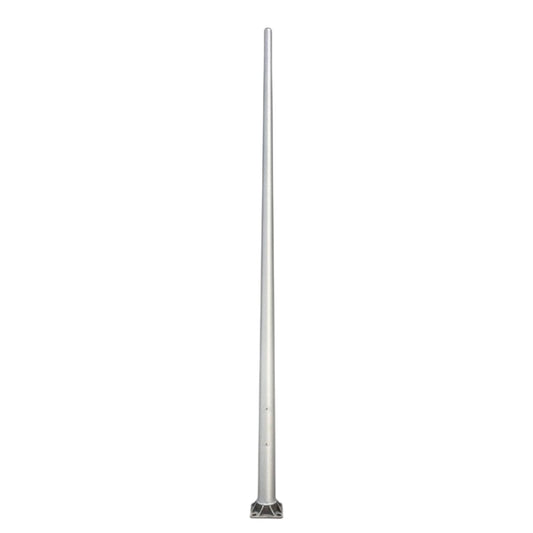 Black candle holder with a white candle on a white background