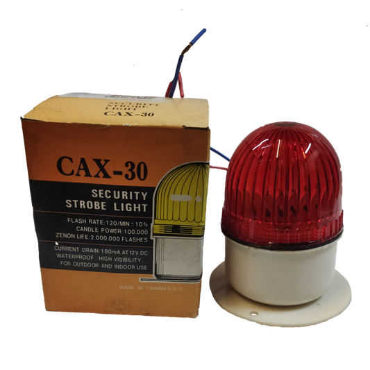 Sub Zero blinking light xenon bulb security strobe light with red dome and wiring