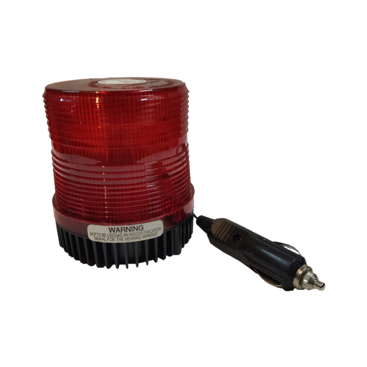 Sub Zero Warning Light 24V DC Red with black base and car cigarette lighter plug