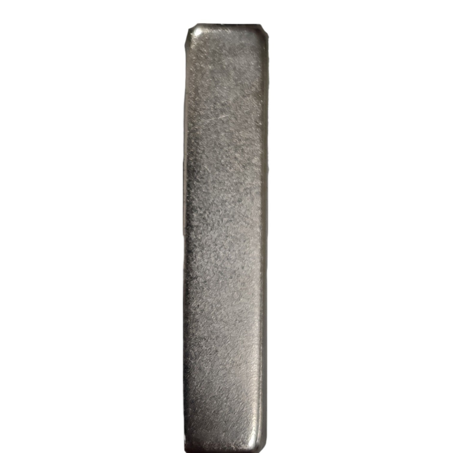 Rectangular metal block on a white background