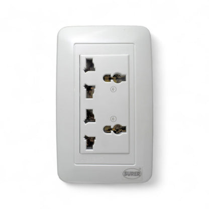 Surer Duplex Universal Outlet with Ground 10A 250V 1336 Electx Electrical SUpply