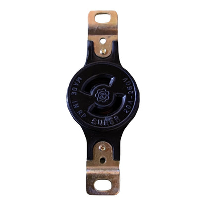 A black circular mechanical component with brass-colored metal terminal bars on both ends, featuring embossed text that reads 'MADE IN JAPAN SUPER' and 'JAG-102'.