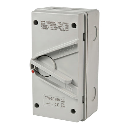 Surer 20A 3Pole Weatherproof Isolator Switch 440V IP65 No.2983 Electx Electrical Supply