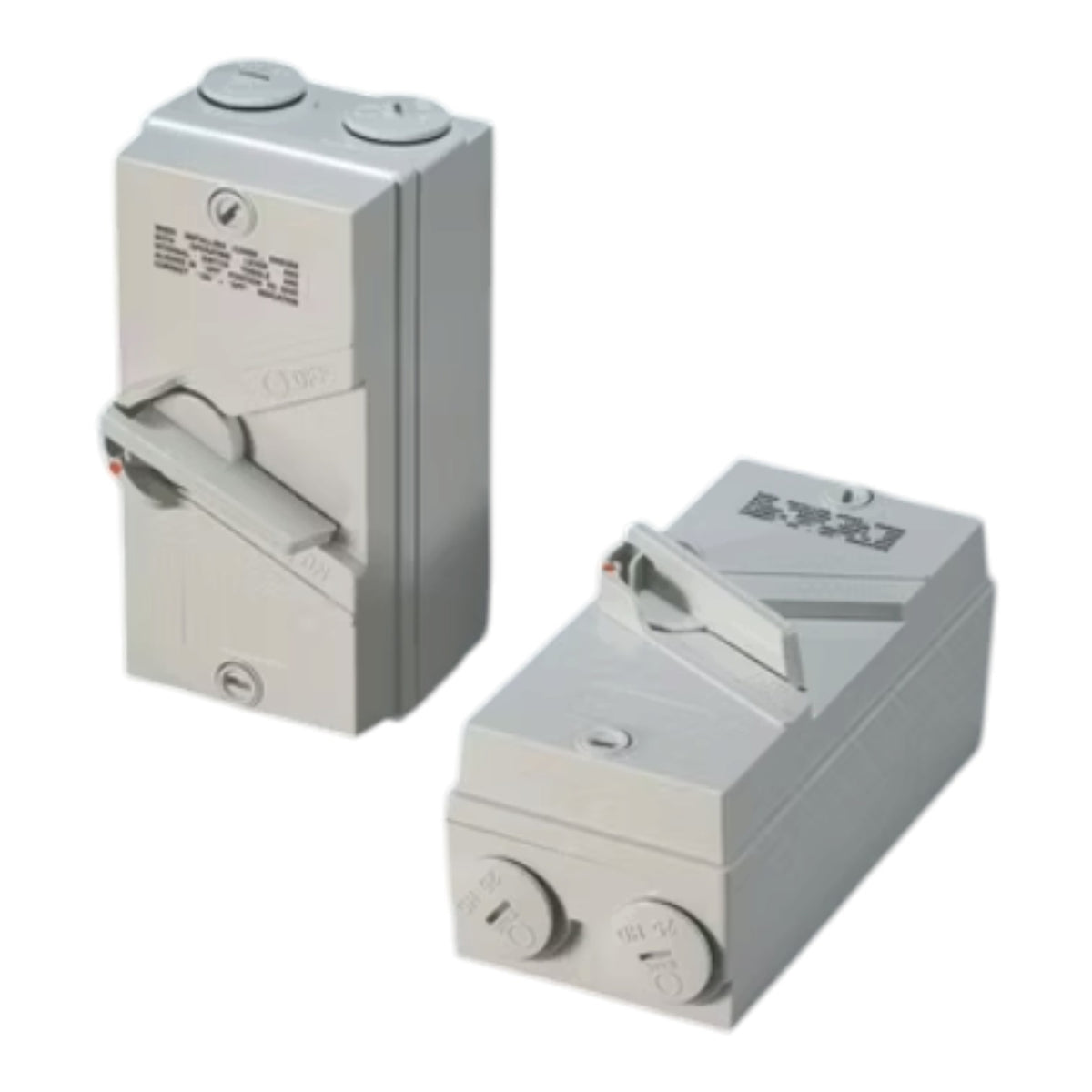 Two gray electrical contact modules with a breakaway switch, shown from different angles on a white background. The brand name 'EPAI' is visible on the front of one module.