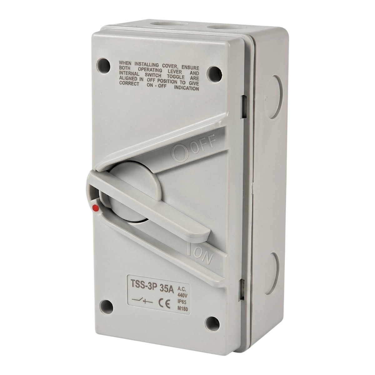 Surer 35A 3Pole Weatherproof Isolator Switch 440V IP65 No.2984 Electx Electrical Supply