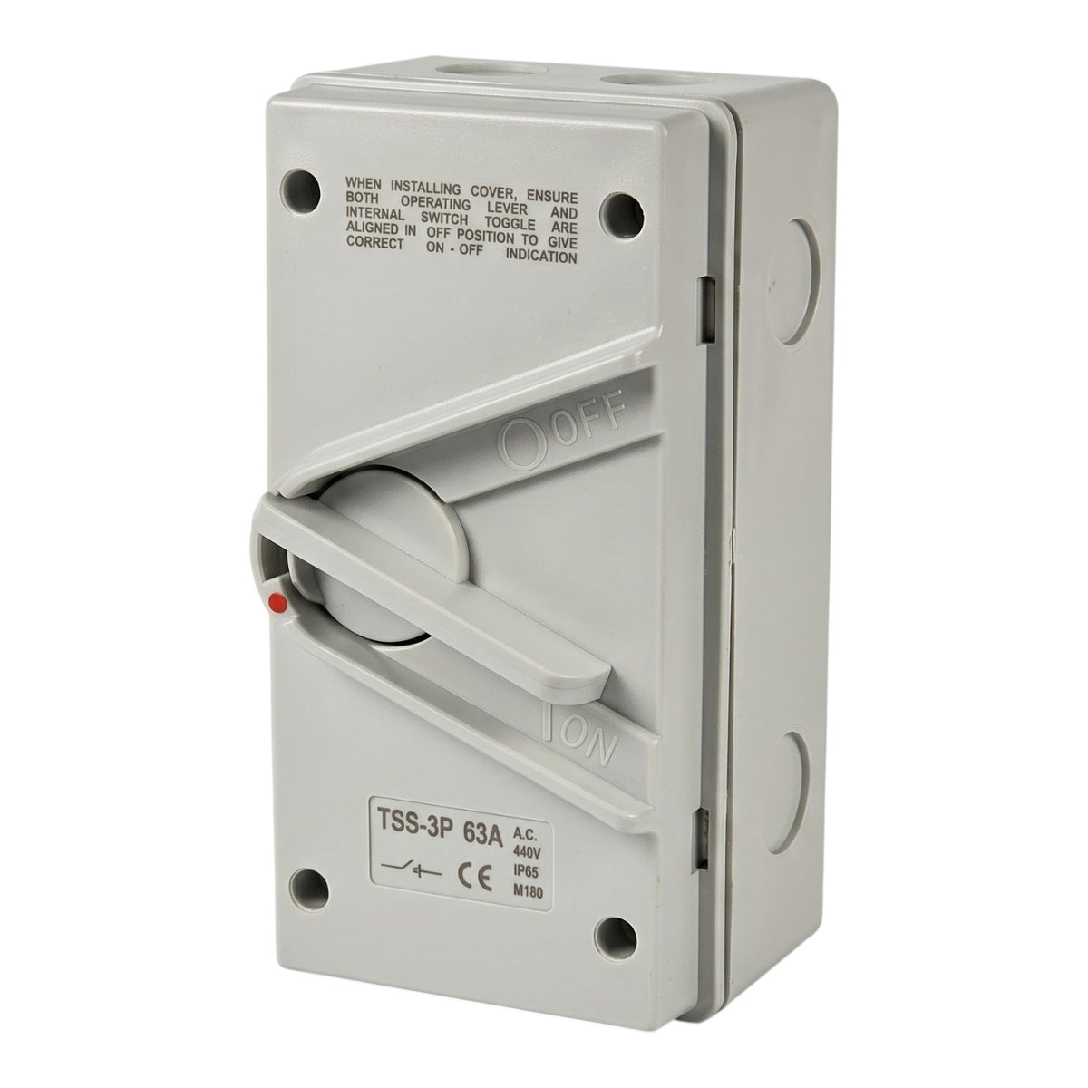 Surer 63A 3Pole Weatherproof Isolator Switch 440V IP65 No.2985 Electx Electrical Supply