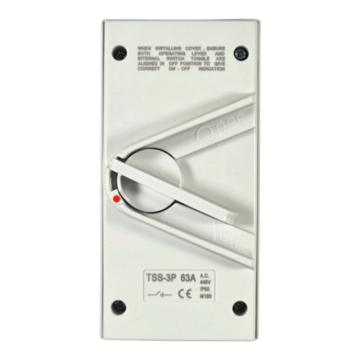 Surer 63A 3Pole Weatherproof Isolator Switch 440V IP65 No.2985 Electx Electrical Supply