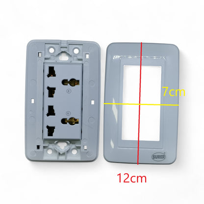 Surer Duplex Universal Outlet with Ground 10A 250V 1336