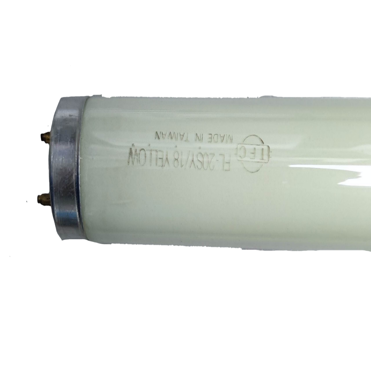 TFC 18W T-8 Fluorescent Tube Green with metal end caps and white glass tube for lighting