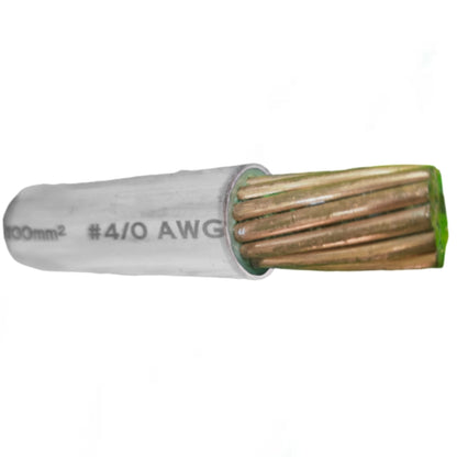 Wire with #4/0 AWG specification on a white background