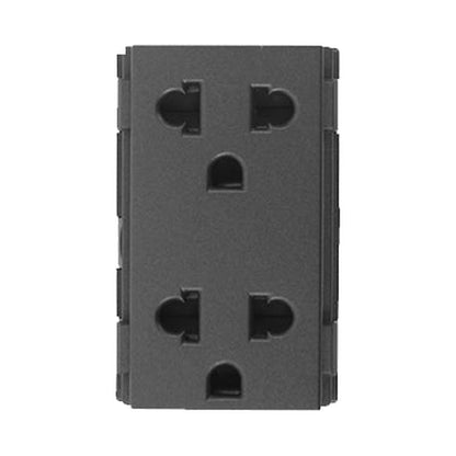 T&J 2 Gang 16A 250V Euro American Socket Module W8416V2 Matt Black