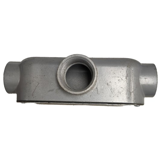 Metal pipe fitting on a white background