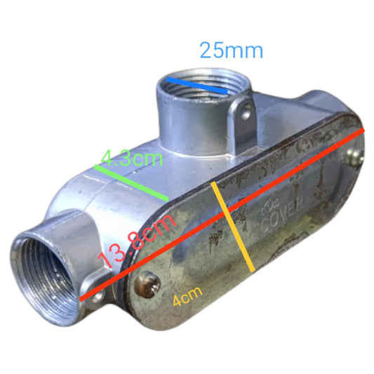 T Conduit 3/4 Inches, Metal Tee Conduit 20mm, Conduit Bodies Tee Threaded Type - photo 2