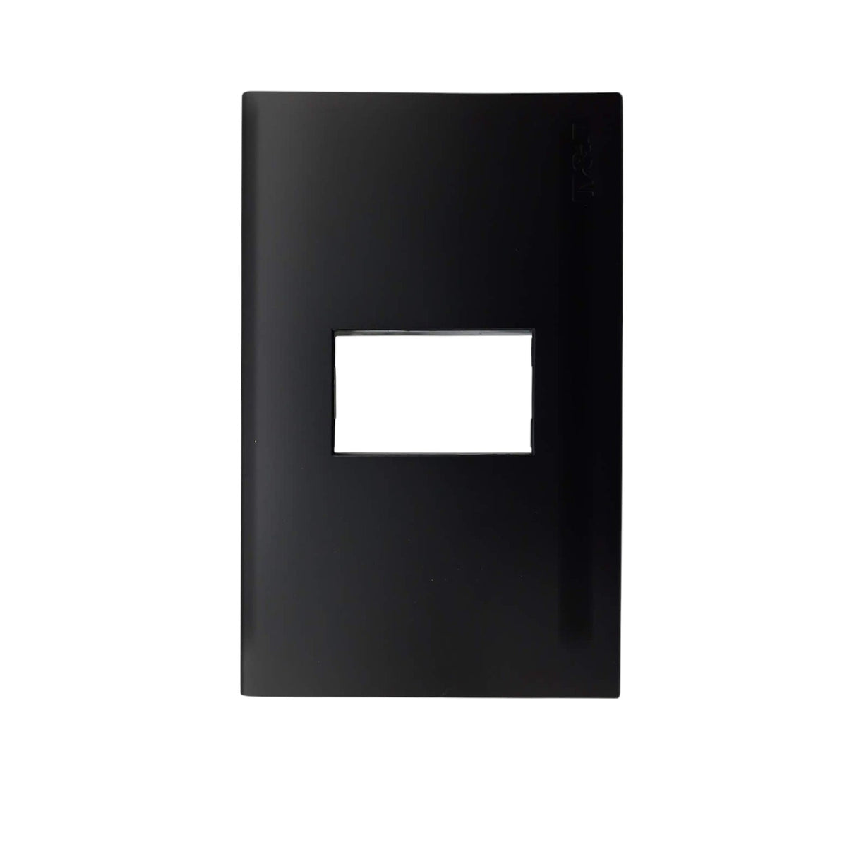 T&J 1 Gang Plate with Mounting Bracket Matt Black W1111-HSBL