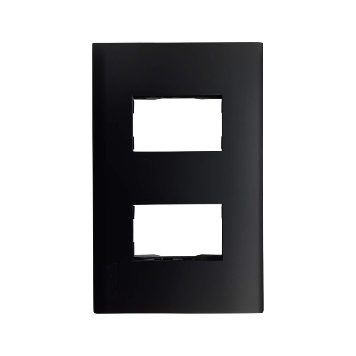 T&J 2 Gang Plate with Mounting Bracket Matt Black W1112-HSBL