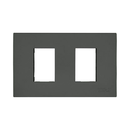 T&J 2 Gang Plate with Mounting Bracket Matt Gray W1112-HMSB