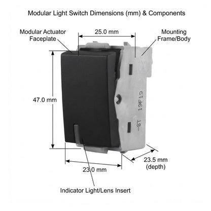 T&J 3 Way 16AX 250V Switch Matt Black W2711A-2 SBL