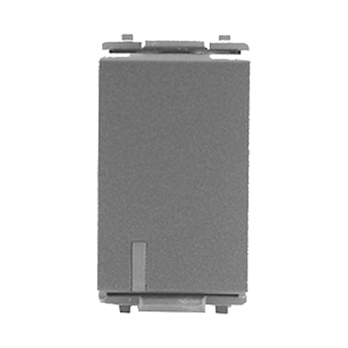 A gray rectangular electronic component or battery with a textured surface, shown against a plain white background.