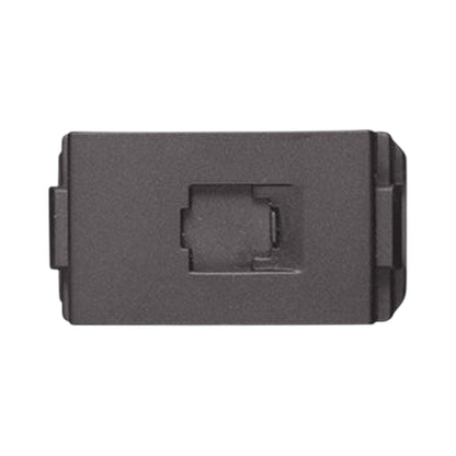 A dark gray rectangular plastic component with a recessed square cutout in the center, shown on a plain white background.