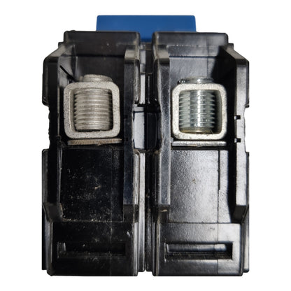 A pair of black plastic electrical terminal blocks with threaded metal connectors, shown against a plain white background.