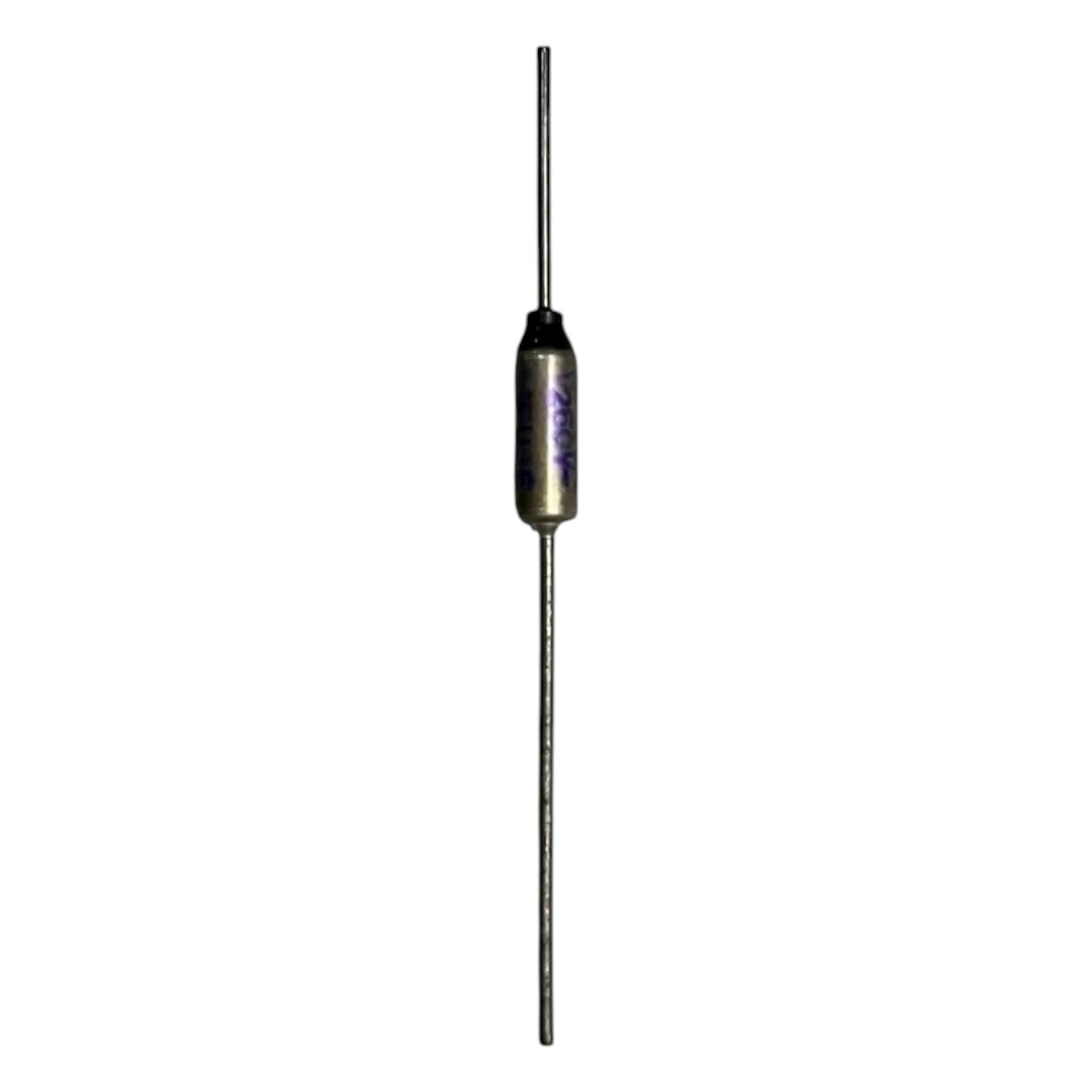 Metallic antenna on a white background