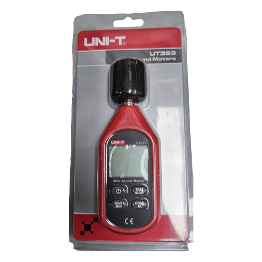 UNI-T Decibel Meter Reading UT353 packaged for sound measurement and analysis